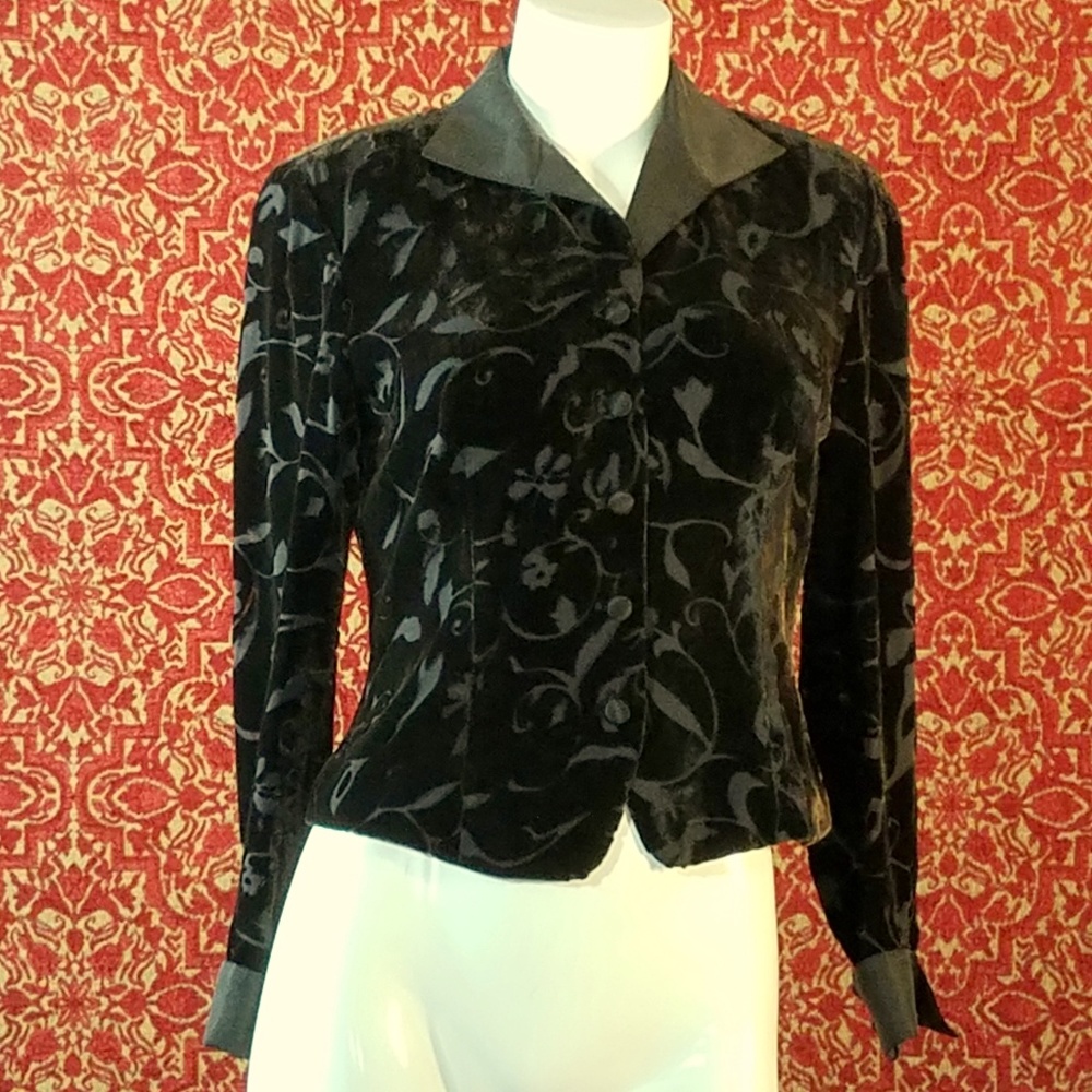 DANA BUCHMAN brown burnout velvet jacket 4⚠️🗓️